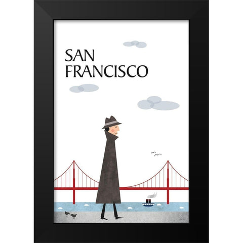 San Francisco Black Modern Wood Framed Art Print by Tomas Design
