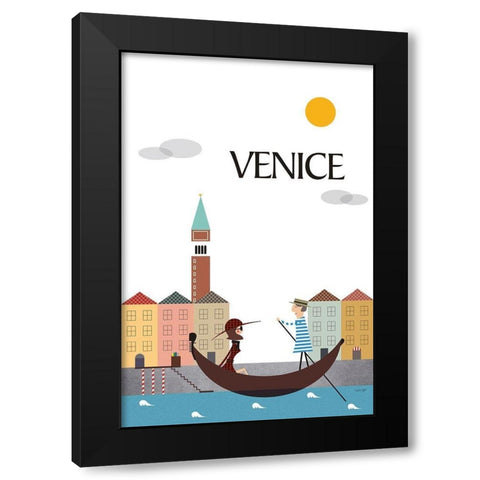 Venice Black Modern Wood Framed Art Print by Tomas Design