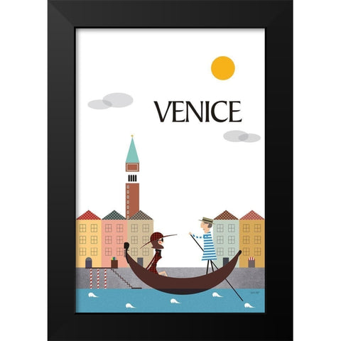 Venice Black Modern Wood Framed Art Print by Tomas Design