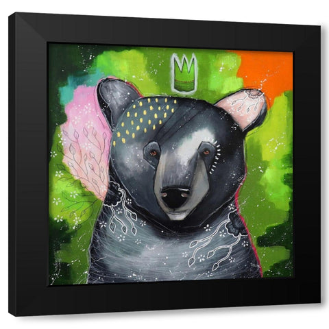 A Curious Companion Black Modern Wood Framed Art Print with Double Matting by The Secret Hermit