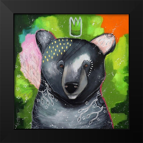 A Curious Companion Black Modern Wood Framed Art Print by The Secret Hermit