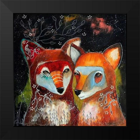 Home Is Wherever You Are Black Modern Wood Framed Art Print by The Secret Hermit