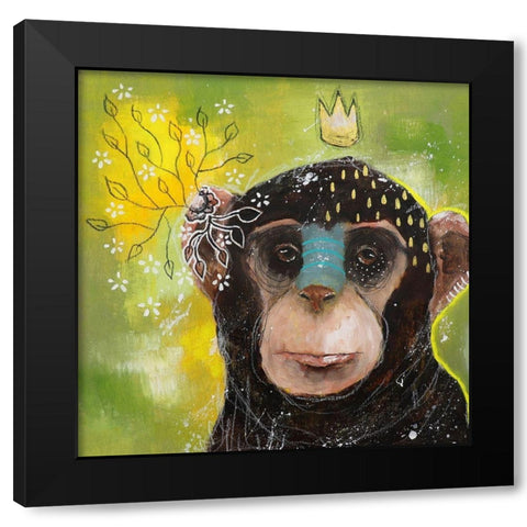 Let the Confusion Go Black Modern Wood Framed Art Print by The Secret Hermit