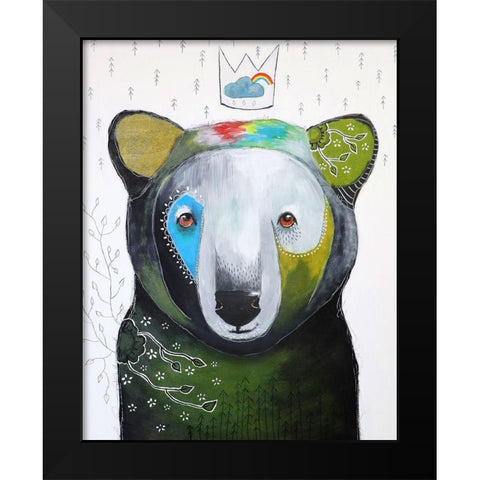 Steady Growth Black Modern Wood Framed Art Print by The Secret Hermit