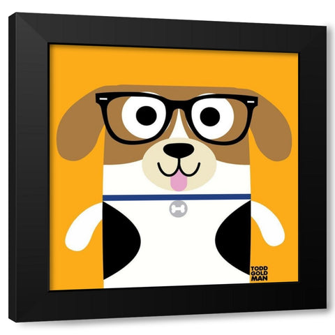 Bow Wow Beagle Black Modern Wood Framed Art Print by Todd Art