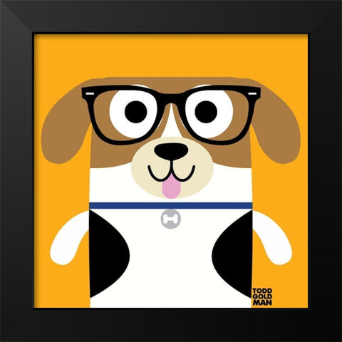 Bow Wow Beagle Black Modern Wood Framed Art Print by Todd Art
