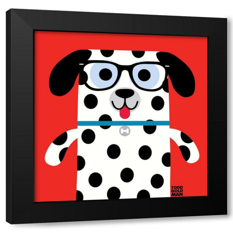 Bow Wow Dalmation Black Modern Wood Framed Art Print by Todd Art