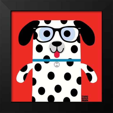 Bow Wow Dalmation Black Modern Wood Framed Art Print by Todd Art