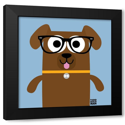 Bow Wow Labrador Black Modern Wood Framed Art Print by Todd Art