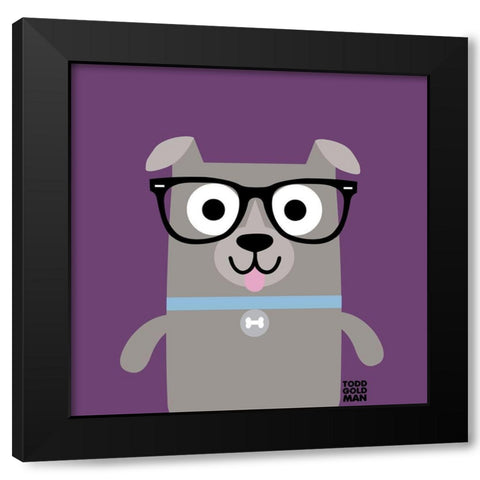 Bow Wow Pitt Bull Black Modern Wood Framed Art Print by Todd Art