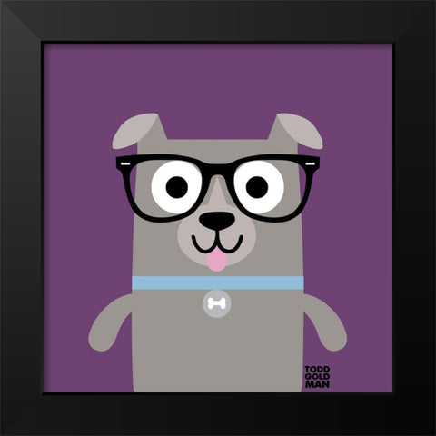 Bow Wow Pitt Bull Black Modern Wood Framed Art Print by Todd Art