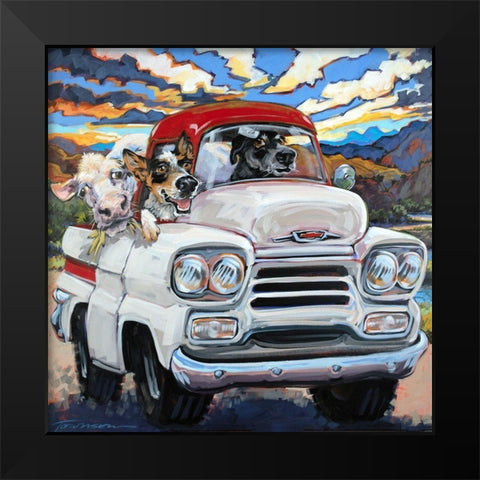 Cattle Drive Black Modern Wood Framed Art Print by Townsend, CR