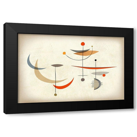 Atomic Balance Black Modern Wood Framed Art Print by Theodore, James