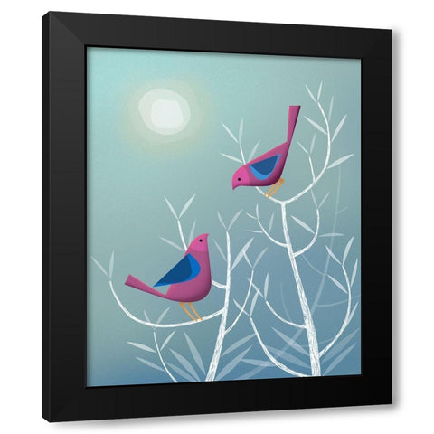 Harmony Black Modern Wood Framed Art Print with Double Matting by Theodore, James