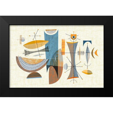Mid-Century Optimism Black Modern Wood Framed Art Print by Theodore, James
