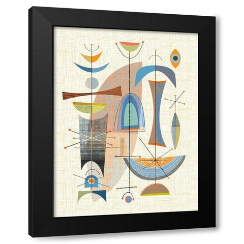 Satellite Totems Black Modern Wood Framed Art Print by Theodore, James