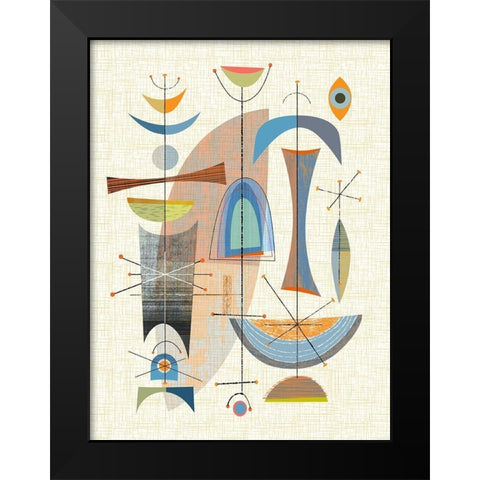 Satellite Totems Black Modern Wood Framed Art Print by Theodore, James