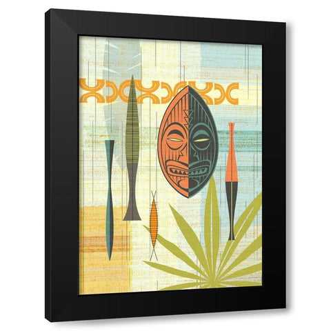 Tiki Warrior No. 2 Black Modern Wood Framed Art Print with Double Matting by Theodore, James