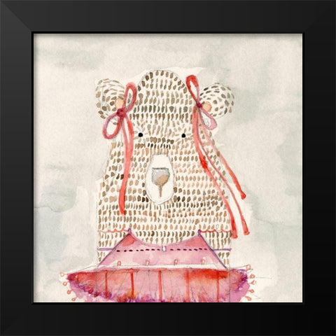 Ballerina Bear Black Modern Wood Framed Art Print by Timbrook, Natalie