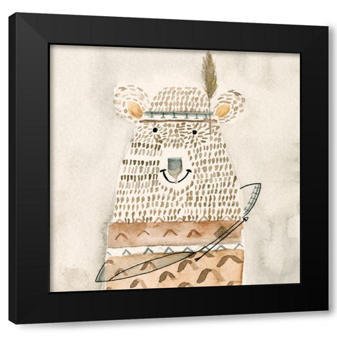 Native Bear Black Modern Wood Framed Art Print with Double Matting by Timbrook, Natalie