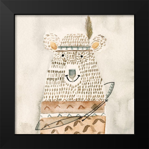 Native Bear Black Modern Wood Framed Art Print by Timbrook, Natalie