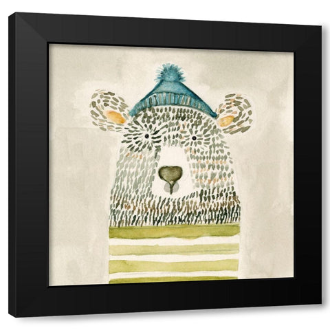 Chester Bear Black Modern Wood Framed Art Print by Timbrook, Natalie