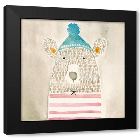 Rue Bear Black Modern Wood Framed Art Print by Timbrook, Natalie
