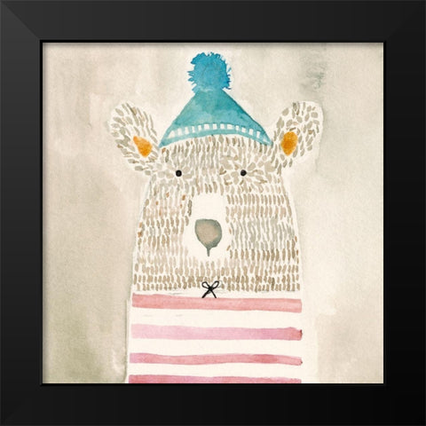 Rue Bear Black Modern Wood Framed Art Print by Timbrook, Natalie