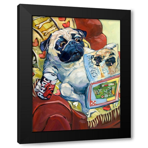 Bark a Lounger Black Modern Wood Framed Art Print by Townsend, CR