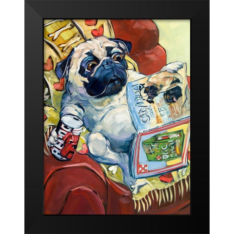 Bark a Lounger Black Modern Wood Framed Art Print by Townsend, CR