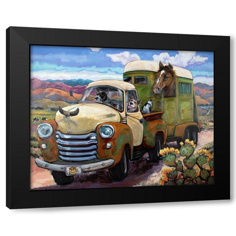 Git Along Lil Dogies Black Modern Wood Framed Art Print with Double Matting by Townsend, CR
