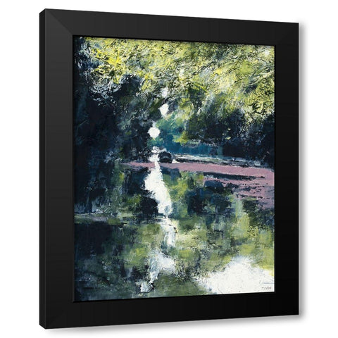 Boats That Pass in The Night Black Modern Wood Framed Art Print by Timmerman, Lisa