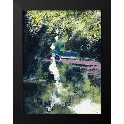 Boats That Pass in The Night Black Modern Wood Framed Art Print by Timmerman, Lisa