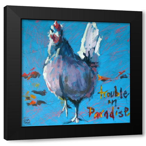 Trouble in Paradise Black Modern Wood Framed Art Print by Timmerman, Lisa