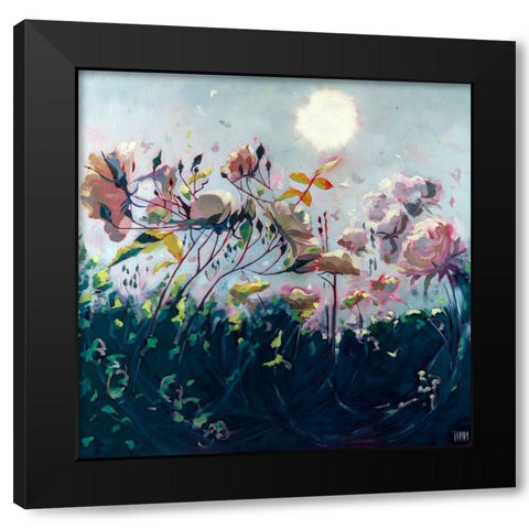 Underground Communication Black Modern Wood Framed Art Print with Double Matting by Timmerman, Lisa