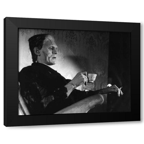 Even Monsters Need a Break Black Modern Wood Framed Art Print by Unknown