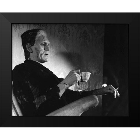 Even Monsters Need a Break Black Modern Wood Framed Art Print by Unknown