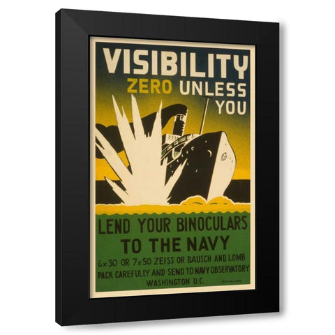 Visibility Zero Black Modern Wood Framed Art Print by Unknown
