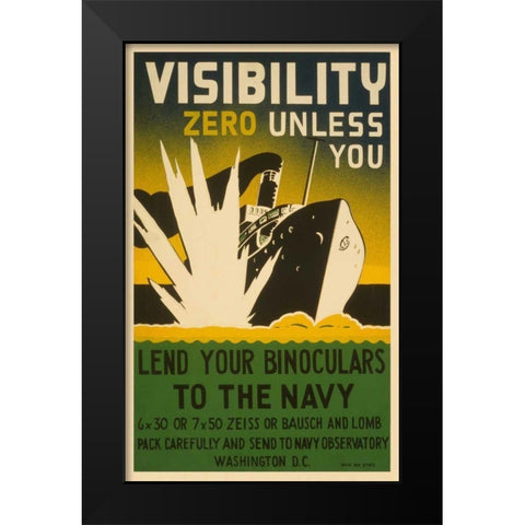 Visibility Zero Black Modern Wood Framed Art Print by Unknown