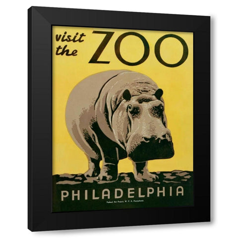 Visit the Zoo Black Modern Wood Framed Art Print by Unknown