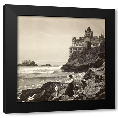 Cliff House II Black Modern Wood Framed Art Print with Double Matting by Unknown
