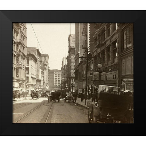 Market Street I Black Modern Wood Framed Art Print by Unknown