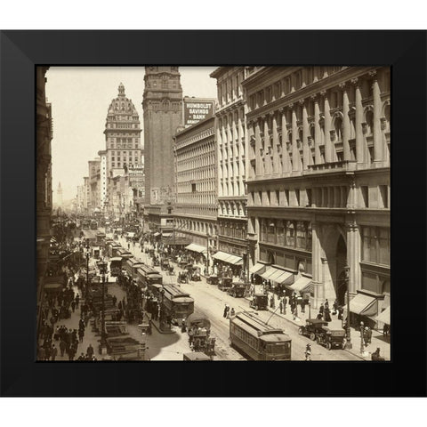 Market Street II Black Modern Wood Framed Art Print by Unknown