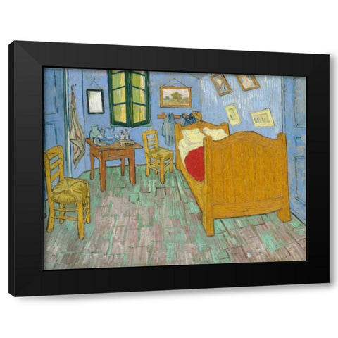 The Bedroom 1888 Black Modern Wood Framed Art Print with Double Matting by Van Gogh, Vincent