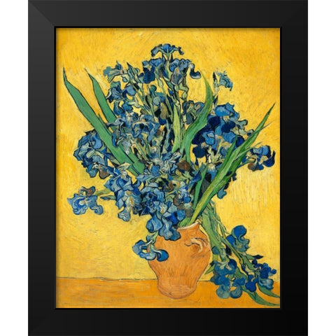 Irises 1890 Black Modern Wood Framed Art Print by Van Gogh, Vincent