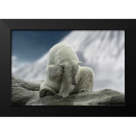 Itching Ear Black Modern Wood Framed Art Print by Van de Goor, Lars