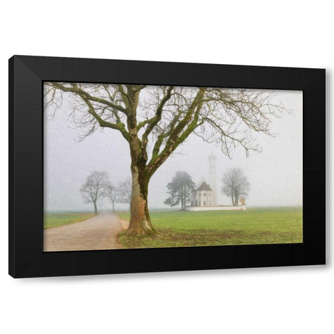 Pilgrimage Church of St. Coloman Black Modern Wood Framed Art Print with Double Matting by Van de Goor, Lars