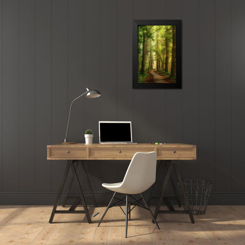 Snake Path Black Modern Wood Framed Art Print by Van de Goor, Lars