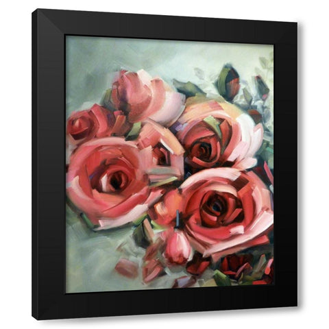 Amid Scent of Roses Black Modern Wood Framed Art Print by Van Hart, Holly