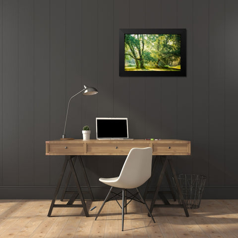 Receiving and Giving Black Modern Wood Framed Art Print by Van de Goor, Lars